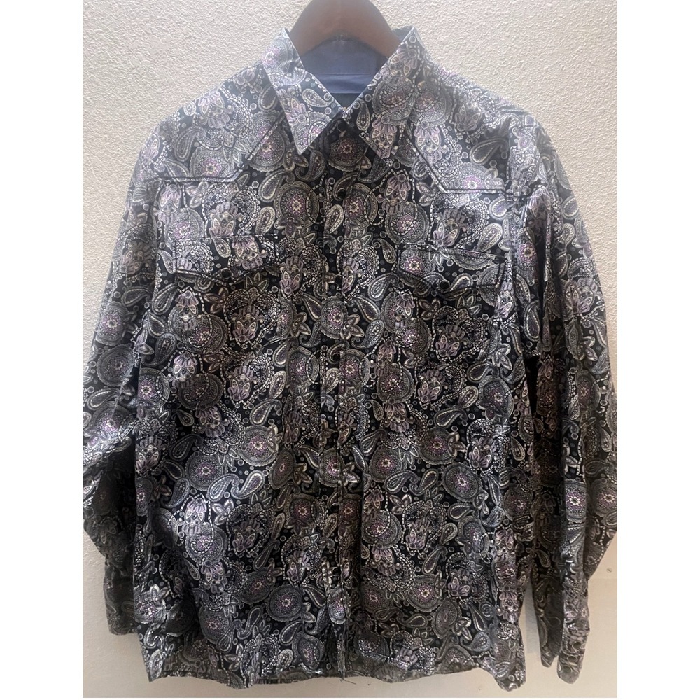 DRYSDALES Mens Long Sleeve Paisley Print Western Shirt LT 100 Cotton